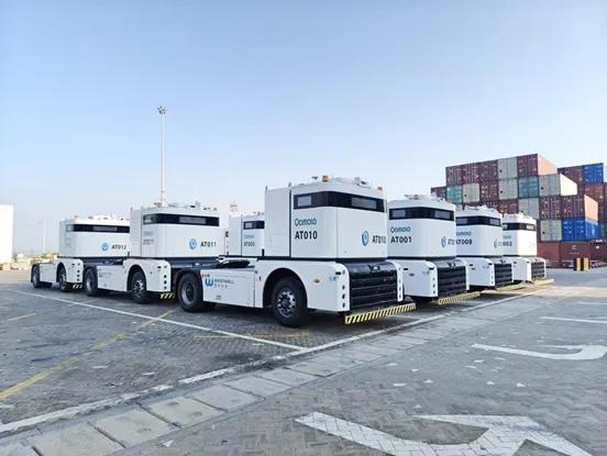 大福证券 又一批无人集卡加入！中远海运阿布扎比码头Q-Truck车队扩编